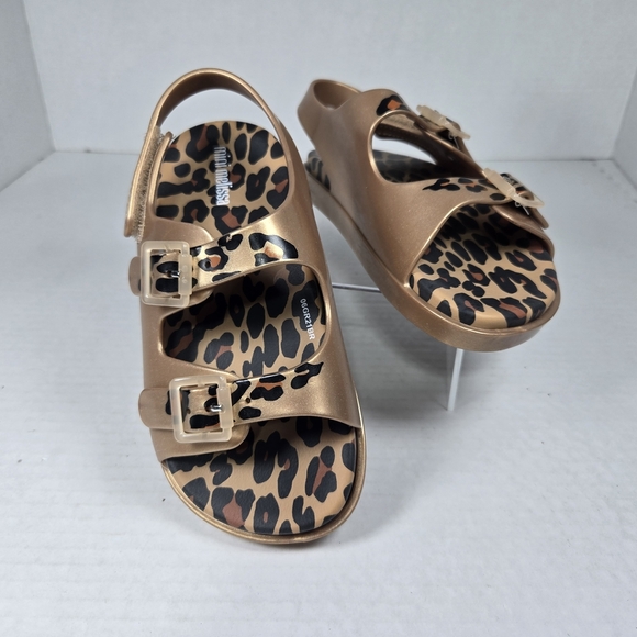 Mini Melissa Other - Mini Melissa Girls' Wide Leopard Gold Jelly Sandals Size Eu 28/29 US 11 Toddler